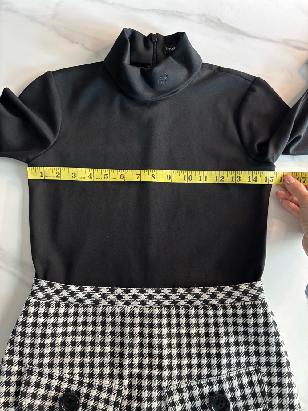 Emporio Armani Black Houndstooth Dress Sz 12 y.o. - Picture 9 of 13